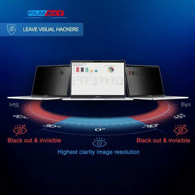 Alt view image 2 of 5 - FILMEXT for Macbook Pro16 inch 2019 Removable HD Privacy Screen Protector, Bubble Free Design,Microfiber Cloth,For Macbook Pro 16 inch(2019) A2141