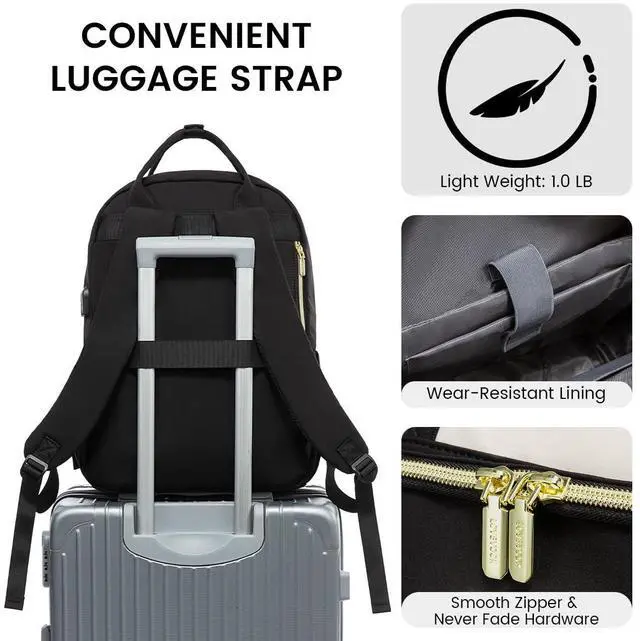 Alt view image 5 of 5 - LOVEVOOK 15.6 Inch Laptop Backpack for Women,Fashion Work Travel Backpack,Waterproof Day Pack Purse for Teacher Nurse