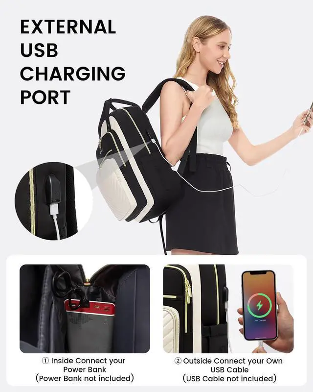 Alt view image 4 of 5 - LOVEVOOK 15.6 Inch Laptop Backpack for Women,Fashion Work Travel Backpack,Waterproof Day Pack Purse for Teacher Nurse