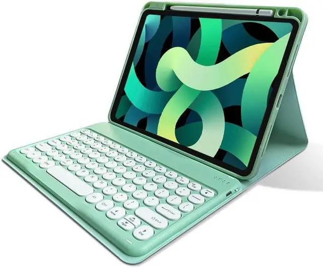Alt view image 5 of 5 - kaitesi Keyboard Case for iPad Air 11 inch M2/ iPad Air 5th 4th Generation 10.9" - iPad Pro 11 inch 4th 2nd/3rd Generation Detachable Keyboard Case Round Keys (Mint Green)