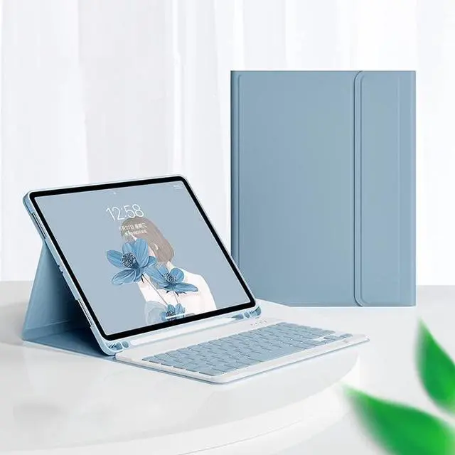 Alt view image 2 of 5 - YEEHi iPad 10th Generation Keyboard Case with Mouse Cute Detachable Removable Wireless Bluetooth Keyboard Cover for iPad 10 2022 10.9 inch (Mist Blue)
