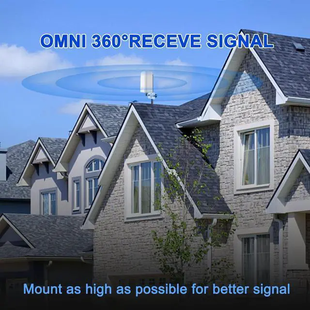 Alt view image 3 of 5 - YOTENKO 4G LTE 5G Antenna High Gain 10 dBi Omni-Directional Outdoor Antenna with N Female Connector Pole/Wall Mount for Verizon, AT&T, T-Mobile