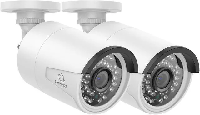 Main image of SANNCE 4K 8MP PoE IP Security Camera for PoE NVR, 2Pcs Outdoor Weatherproof Cameras with Smart IR LEDs, Night Vision, Motion Detection, One-Way Audio, Compatible with Alexa