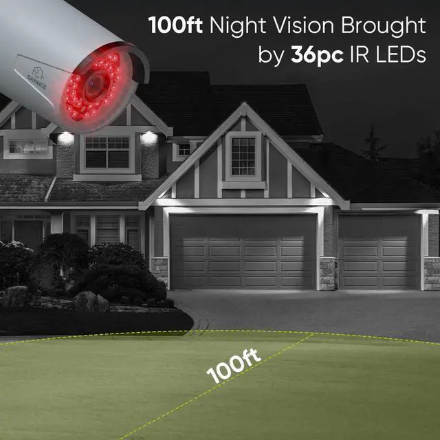 Alt view image 5 of 5 - SANNCE 4K 8MP PoE IP Security Camera for PoE NVR, 2Pcs Outdoor Weatherproof Cameras with Smart IR LEDs, Night Vision, Motion Detection, One-Way Audio, Compatible with Alexa