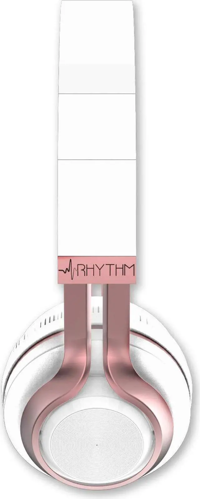 Alt view image 5 of 5 - Aduro Resonance Wireless Headphones with Microphone Foldable Over The Ear Headphones with Mic Rechargeable Wireless Headset - White/Rose Gold