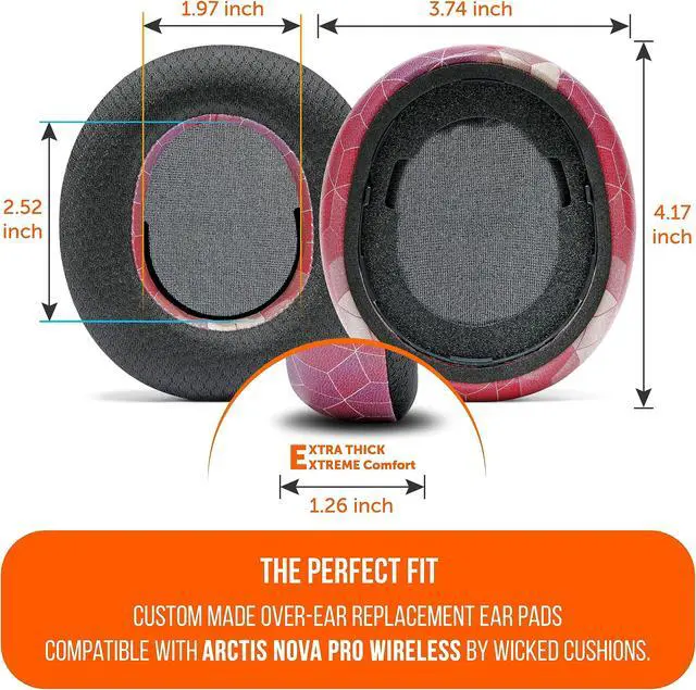Alt view image 5 of 5 - WC Freeze Nova Pro Wireless - Cooling Gel Earpads for Arctis Nova Pro Wireless ONLY (Doesnt Fit Other Models), Made by Wicked Cushions, Improved Durability, Thickness & Sound Isolation | Hex Red