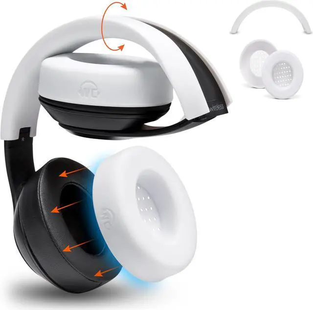 Main image of WC SweatZ and BandZ Protective Sweat Cover & Headband Cover Bundle for Beats Studio Headphones by Wicked Cushions | White