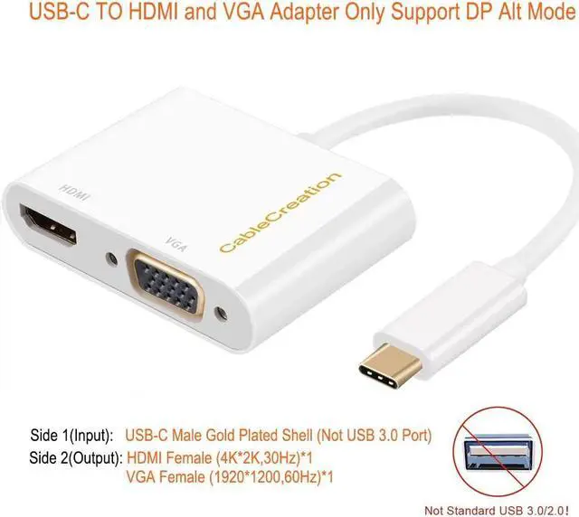 Alt view image 2 of 5 - CableCreation [2 Pack USB C to VGA and HDMI Adapter, USB C to VGA Adapter for Monitor Compatible with iPhone 15 Plus/15 Pro Max, MacBook Pro, iPad Pro 2020, Yoga 910, Surface Pro, Pixel