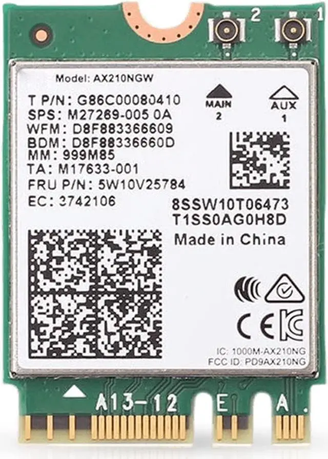 Main image of HighZer0 Electronics AX210 WiFi 6E Card | Tri-Band 2.4/5/6 GHz Wi-Fi | Up to 2.4 Gbps | M.2 WiFi Card for PC | No vPro | Supports Bluetooth 5.3 & Intel, AMD, Windows 10/11, Linux | AX210NGW