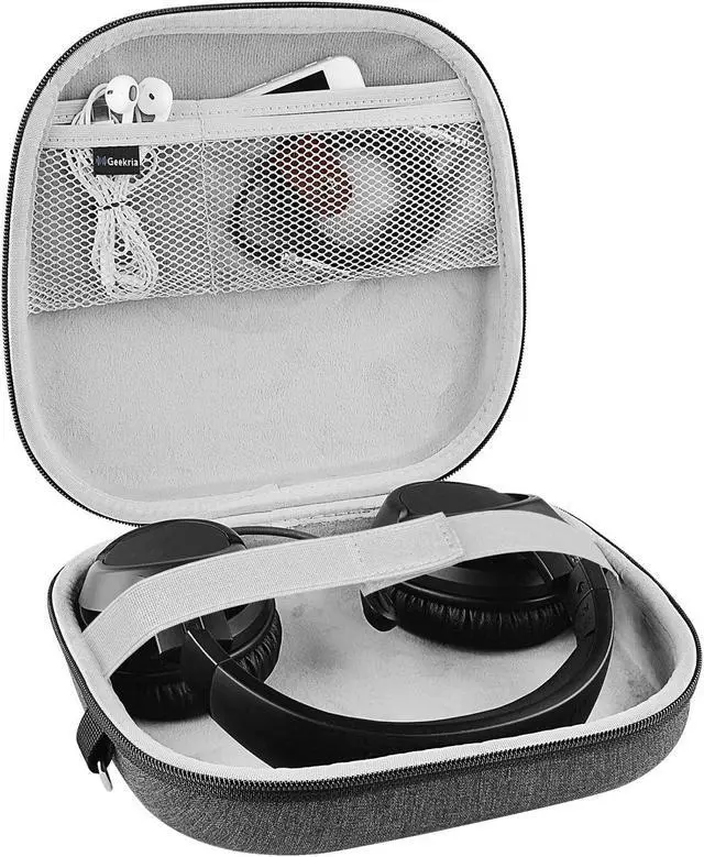 Alt view image 3 of 5 - Geekria Shield Headphones Case Compatible with HyperX Cloud Stinger S, Cloud Stinger PS4, Cloud Flight Gaming Case, Replacement Hard Shell Travel Carrying Bag with Cable Storage (Dark Grey)