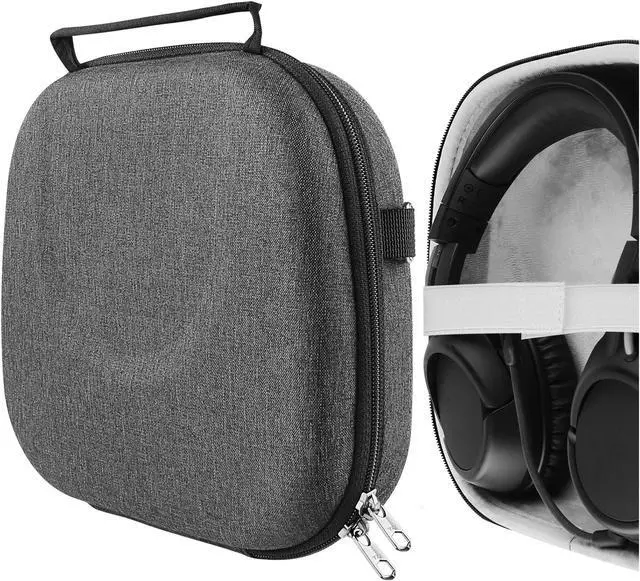 Main image of Geekria Shield Headphones Case Compatible with HyperX Cloud Stinger S, Cloud Stinger PS4, Cloud Flight Gaming Case, Replacement Hard Shell Travel Carrying Bag with Cable Storage (Dark Grey)