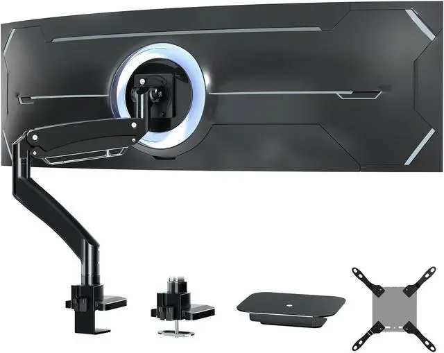 Main image of Ultrawide Monitor-Arm Heavy Duty 22-57 - PUTORSEN Aluminum Single Monitor Mount Holds up to 59.4 lbs, Premium Adjustable Desk Mount Stand, VESA 75/100/200 mm, Black
