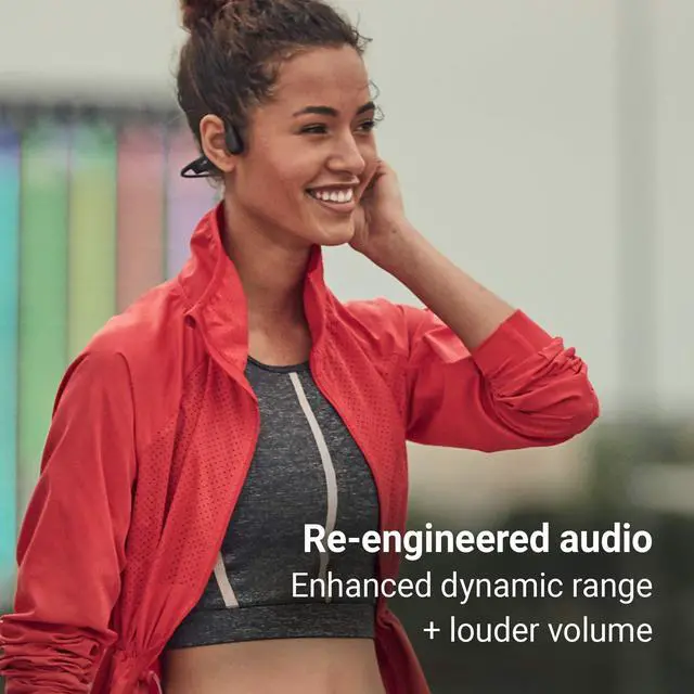 Alt view image 2 of 2 - Aftershokz Aeropex (Rebranded as Shokz OpenRun) - Open-Ear Bluetooth Bone Conduction Sport Headphones - Sweat Resistant Wireless Earphones for Workouts and Running - Built-in Mic