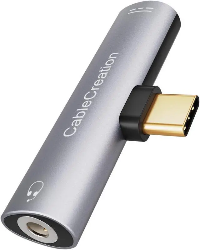 Alt view image 2 of 5 - CableCreation 2 in 1 Type-C to Hi-Res 3.5mm Audio with PD Fast Charge Bundle with USB-C to Audio Adapter