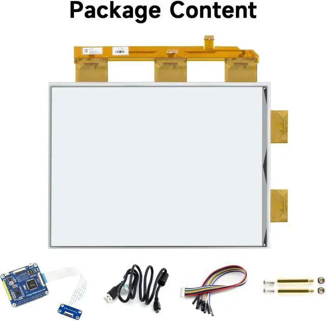 Alt view image 2 of 5 - Waveshare 13.3inch E-Paper E-Ink Display HAT Compatible with Raspberry Pi4B/3B+/3B/2B/B+/A+/Zero/Zero W/WH/Zero 2W 1600×1200 Pixels Black/White 2-16 Grey Scales USB/SPI/I80 Supports Partial Refresh