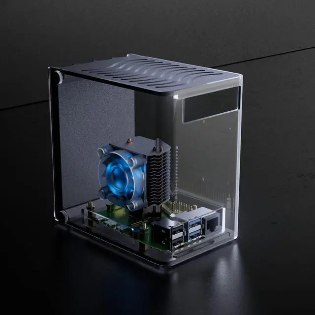 Alt view image 2 of 5 - Vilros Raspberry Pi Reveal -A Raspberry Pi Compatible Desktop Tower Style Case with Built in Cooling