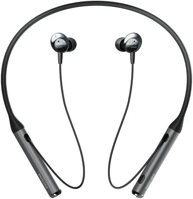 Alt view image 2 of 5 - Philips Wireless Neckband Headphones PN505 with Active Noise Canceling, Voice Assistance, Up to 14hours Play time, Hi-Res Audio (TAPN505BK), Black