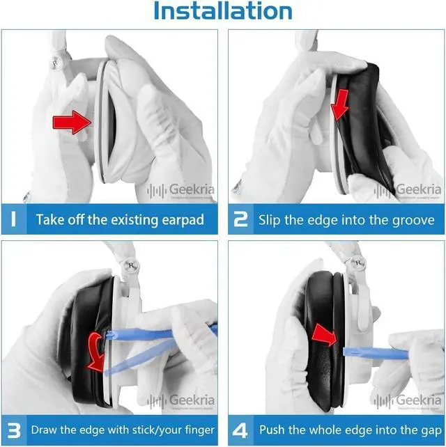Alt view image 3 of 5 - Geekria Replacement Earpads and Headphone Case for Audio Technica ATH-M50X ATH-M50XBT ATH-M50 Headphones, Headset Ear Cushion Repair Parts