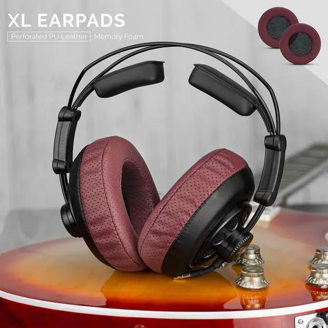 Alt view image 4 of 5 - Brainwavz XL Large Replacement Memory Foam Earpads - Suitable for Many Other Large Over The Ear Headphones - Sennheiser, AKG, HifiMan, ATH, Philips, Fostex, Sony (Perforated Red)