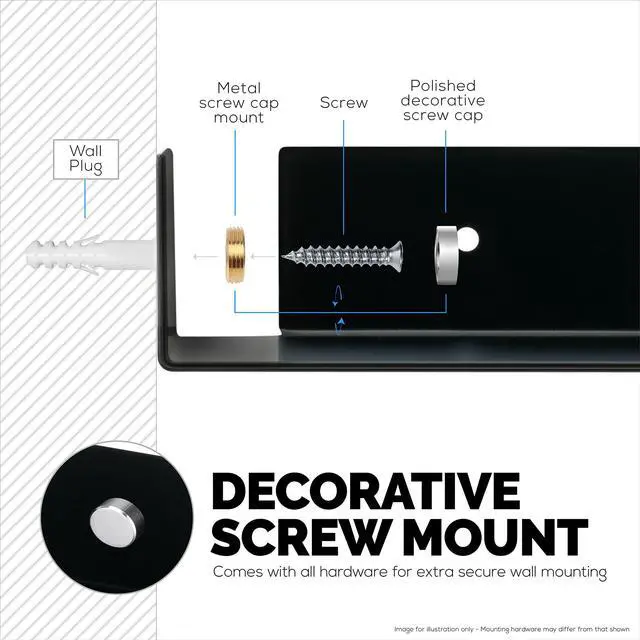 Alt view image 4 of 5 - 8" Metal Corner Wall Mount Shelf for Baby Monitors, Security Cameras, Sonos Speaker, Also For Wif Routers, Decor, Plants, Router, Photos, Kitchen, Bathroom, Cable Box & More, Universal (Black)