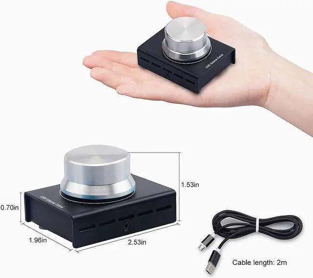 Alt view image 3 of 5 - USB Volume Control, AIMOS Lnline Volume Knob Lossless Audio Computer with 6.57ft USB Cable Mute Volume Control and PC Speakers Switch Control Module for XP, MAC, Vista, Win 7, 8, 10, Android Etc