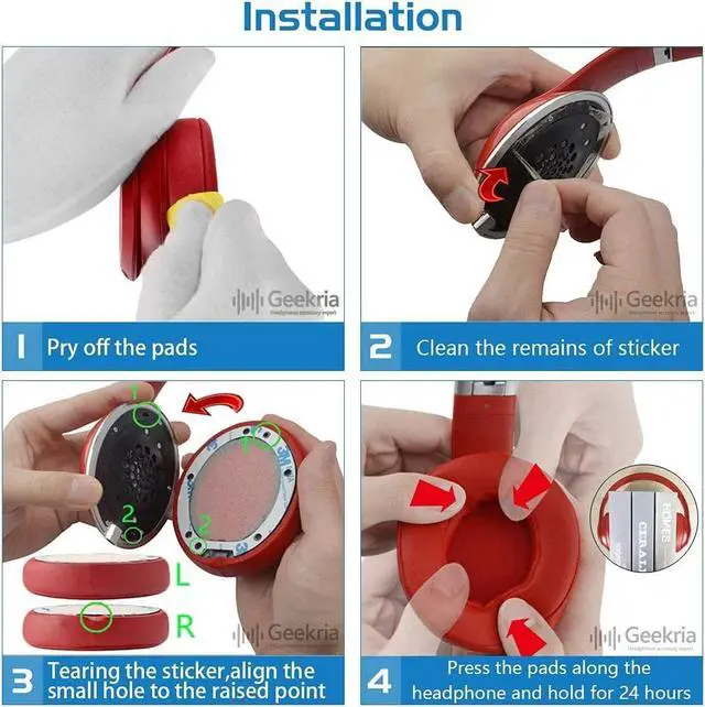 Alt view image 5 of 5 - Geekria Sport Cooling Gel Replacement Ear Pads for Beats Studio 2 (B0501) Headphones Ear Cushions, Repair Parts (Black)