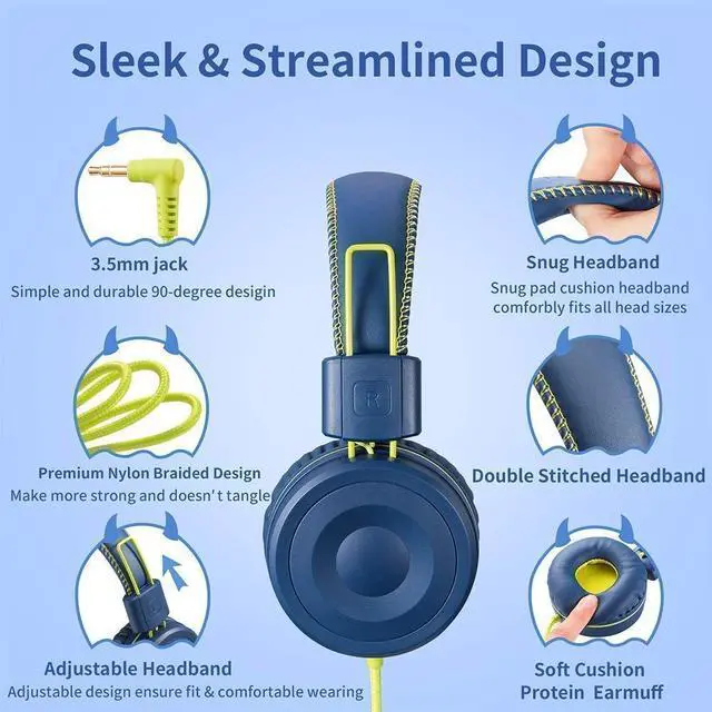 Alt view image 2 of 5 - POWMEE M1 Kids Headphones P10 Kids Headphones