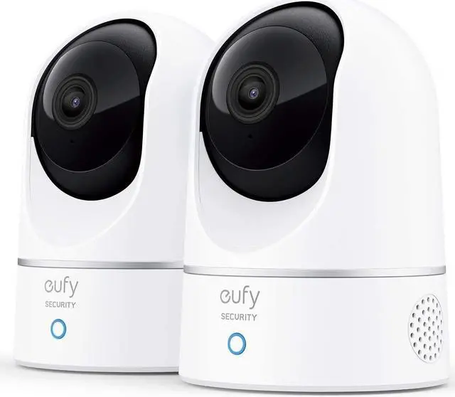 Main image of eufy Security Indoor Cam E220 2-Cam Kit, 2K Security Indoor Camera Pan & Tilt, Plug-in Camera with Wi-Fi, Human & Pet AI, Voice Assistant Compatibility, Motion Tracking, Homebase 3 Compatible