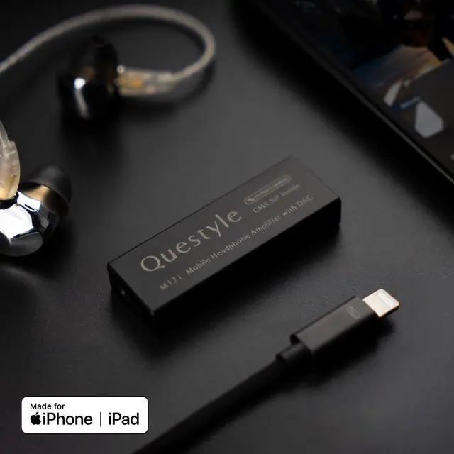 Alt view image 4 of 5 - Questyle M12i HiFi Headphone Amplifier [MFi Certified] Portable USB DAC Lossless Mini Audio Amps Supports PCM 768kHz/DSD512 with 3.5mm Outputs High Resolution for Smartphones/PC/Laptops