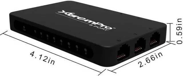 Alt view image 5 of 5 - XtremPro 8-Port USB Powered 10/100Mbps Ethernet RJ45 Network Switch Hub - Black (61026)