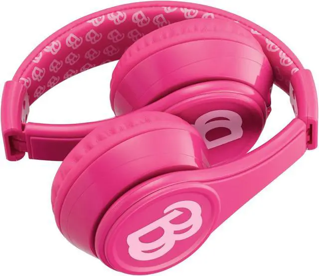 Alt view image 4 of 5 - eKids Barbie Bluetooth Headphones, Pink Wireless Headphones with Microphone Includes Aux Cord, Volume Reduced Kids Foldable Earphones for School, Home, or Travel
