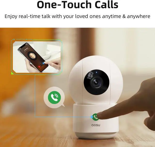 Alt view image 4 of 5 - AOSU 2K Security Camera Indoor, Baby Monitor Pet Camera 2 Pack Security Cameras Outdoor Wireless, 2 Cam-Kit, No Subscription,