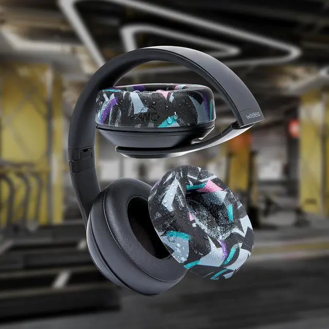 Alt view image 4 of 5 - WC SweatZ Studio - Patented Earpad Covers for Beats Studio 3 (A1914) & Beats Studio 2 (B0500 /B0501), Made by Wicked Cushions | Sweatproof & Easily Washable | 90's Black