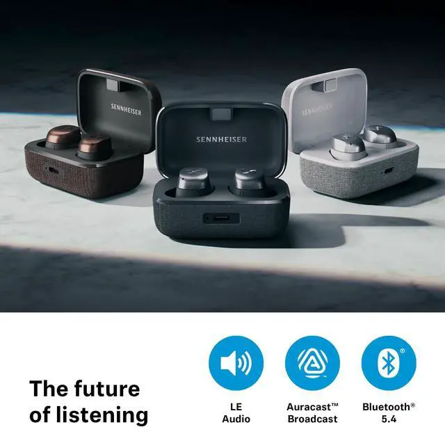 Alt view image 5 of 5 - Sennheiser MOMENTUM True Wireless 4 Smart Earbuds with Bluetooth 5.4, Crystal-Clear Sound, Comfortable Design, 30-Hour Battery Life, Adaptive ANC, LE Audio and Auracast - Black Graphite