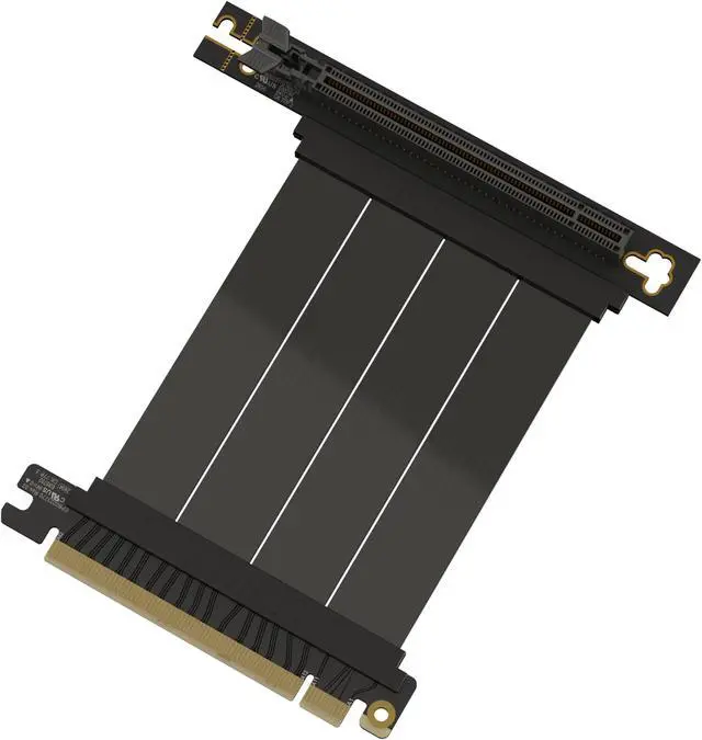 Main image of LINKUP - AVA5 PCIE 5.0 Riser Cable | Future Proof for Gen 5 GPU Vertical Mount | x16 128GB/s Speed | Compatible with PCIe 4.0 & WRX80/WRX90E | Right Angle, Black 10cm