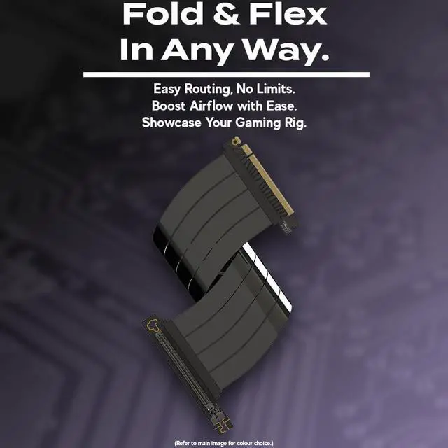 Alt view image 5 of 5 - LINKUP - AVA5 PCIE 5.0 Riser Cable | Future Proof for Gen 5 GPU Vertical Mount | x16 128GB/s Speed | Compatible with PCIe 4.0 & WRX80/WRX90E | Right Angle, Black 10cm