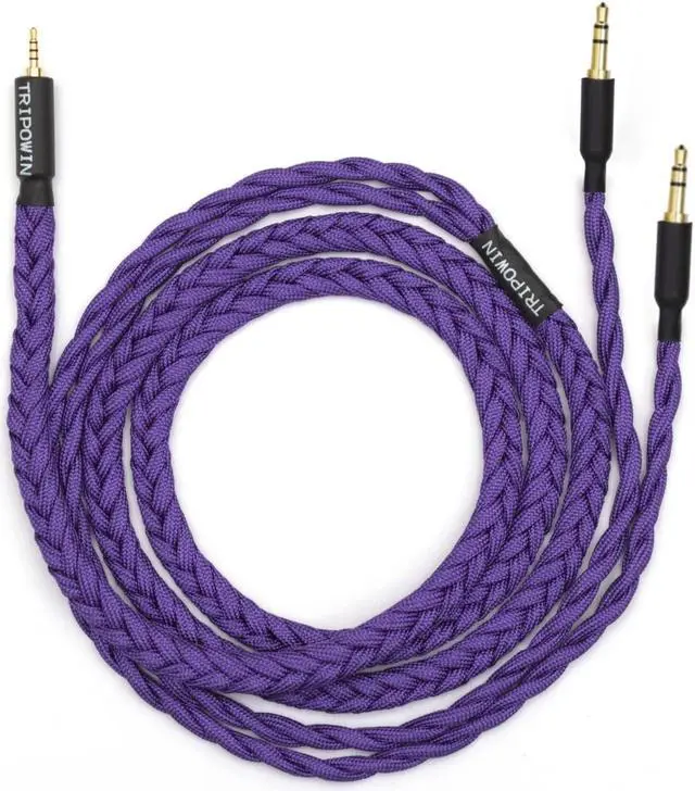 Main image of Linsoul Tripowin GranVia Upgraded OFC High Purity Headphone Audio Replacement Cable (2.5mm Plug, Dual 3.5mm, 1.5m Length, Purple)