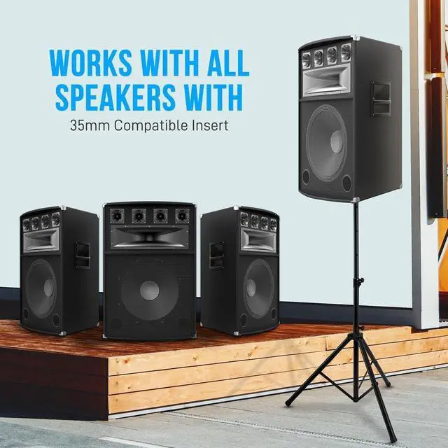 Alt view image 3 of 5 - Pyle Universal Speaker Tripod Stand Mount - 6' Sound Equipment Holder Height Adjustable Up to 70 Inches For Speakers w/ 35mm Compatible Insert Perfect for Home, On Stage or In Studio Use - PSTND25