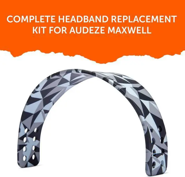 Alt view image 5 of 5 - WC Earpad and Upgraded Silicone Headband Combo for Audeze Maxwell Headphones | Cooling Gel Earpads & Matching Design Headband for Epic Gaming | Geo Grey