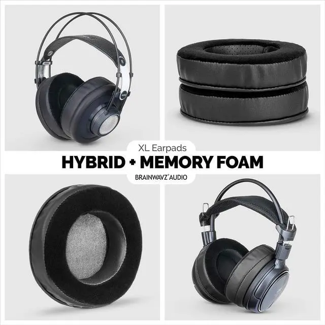 Alt view image 3 of 5 - Brainwavz XL Hybrid Memory Foam Earpads for AKG 701 & Many Other Large Over The Ear Headphones - Sennheiser, JBL, Bayerdynamic, HifiMan, ATH, Philips, Fostex, Sony Ear Pads
