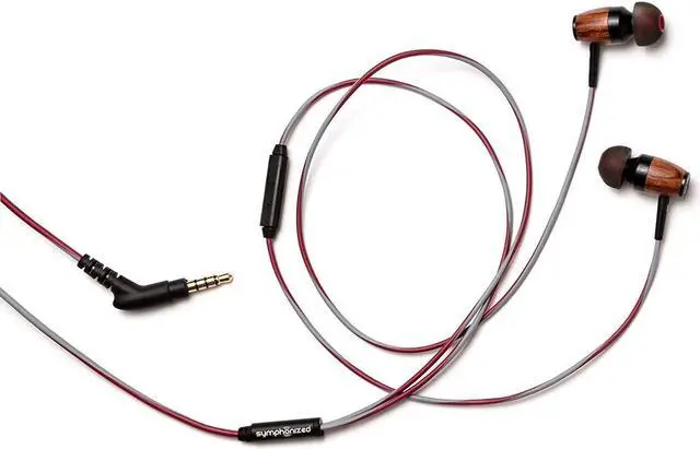 Alt view image 5 of 5 - Symphonized DRM Premium Genuine Wood in-Ear Noise-isolating Headphones with Mic (Red/Gray)