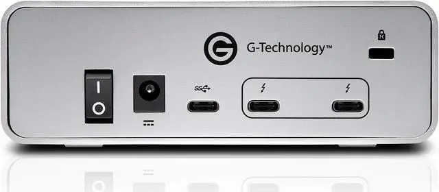 Alt view image 4 of 5 - G-Technology 4TB G-DRIVE with Thunderbolt 3 and USB-C Desktop External Hard Drive, Silver - 0G05363-1