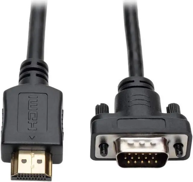 Main image of Tripp Lite HDMI to VGA Active Adapter Converter Cable Low Profile HD15 M/M 1080p 3ft (P566-003-VGA), Black