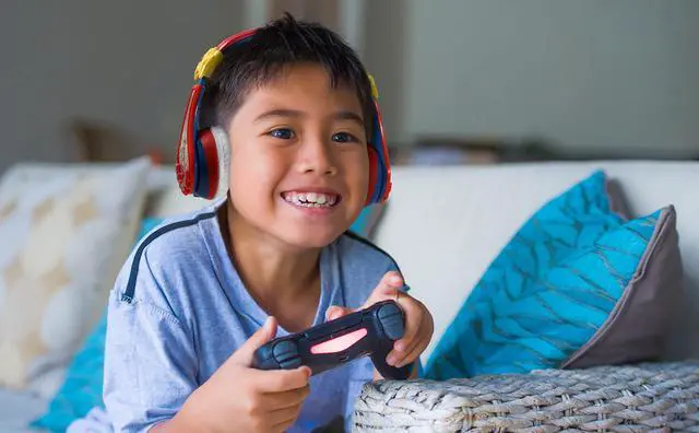 Alt view image 3 of 5 - Super Mario Wireless Bluetooth Portable Kids Headphones with Microphone, Volume Reduced to Protect Hearing Rechargeable Battery, Adjustable Kids Headband for School Home or Travel