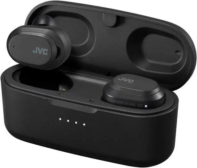Alt view image 3 of 5 - JVC HAA50TB Truly Wireless Earbuds Noise Cancelling Earbuds with Memory Foam Earpieces, 32H Battery Life with Charging Case, Touch & Talk, Bluetooth 5.0, Touch Sensor Control, Waterproof IPX4, Black