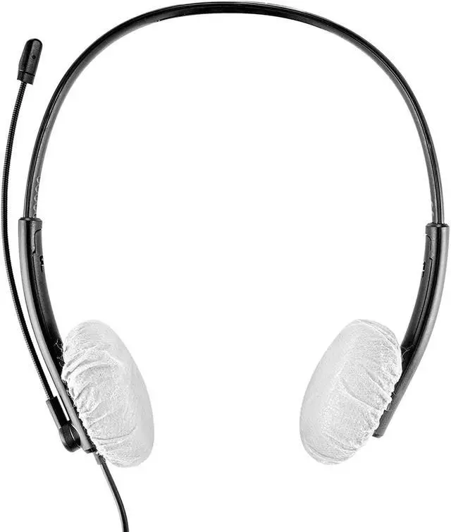 Alt view image 5 of 5 - Geekria 100 Pairs Disposable Headphones Ear Cover for Small Call Center Headset Earcup, Stretchable Sanitary Ear Pads Cover, Hygienic Ear Cushion Protector (XS/White)