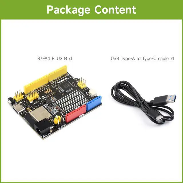 Alt view image 2 of 5 - Waveshare R7FA4 Plus B Development Board, Based On R7FA4M1AB3CFM, Equipped with ESP32-S3FN8, Compatible with Arduino UNO R4 WiFi, Onboard 12x8 LED Matrix