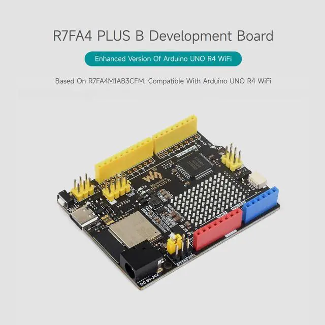 Alt view image 3 of 5 - Waveshare R7FA4 Plus B Development Board, Based On R7FA4M1AB3CFM, Equipped with ESP32-S3FN8, Compatible with Arduino UNO R4 WiFi, Onboard 12x8 LED Matrix