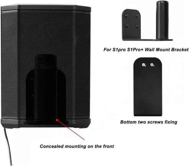 Alt view image 3 of 5 - Wall Mount for S1 Pro, S1 Pro Plus, Portable Bluetooth Speaker Metal Wall Mounting Bracket Kit, Easy Installation
