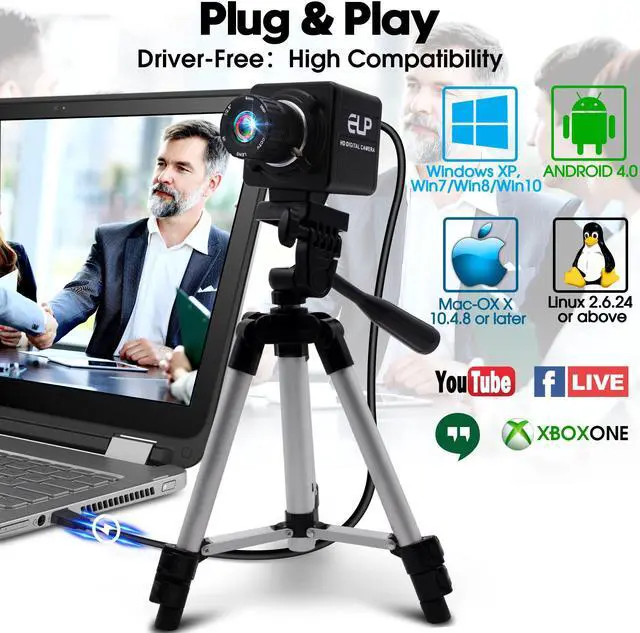 Alt view image 5 of 5 - ELP USB Camera Manual Zoom 4mm Lens Prototype Camera 2Megapixel 1080p Webcam Cmos OV2710 Webcamera High fps 100fps Web Cam Security Surveillance Dog Pet Baby Video Monitoring USB Cameras for Most OS